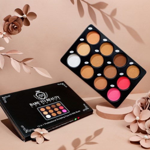 12-In-1 Professional Sculpting Face Kit With Blush...